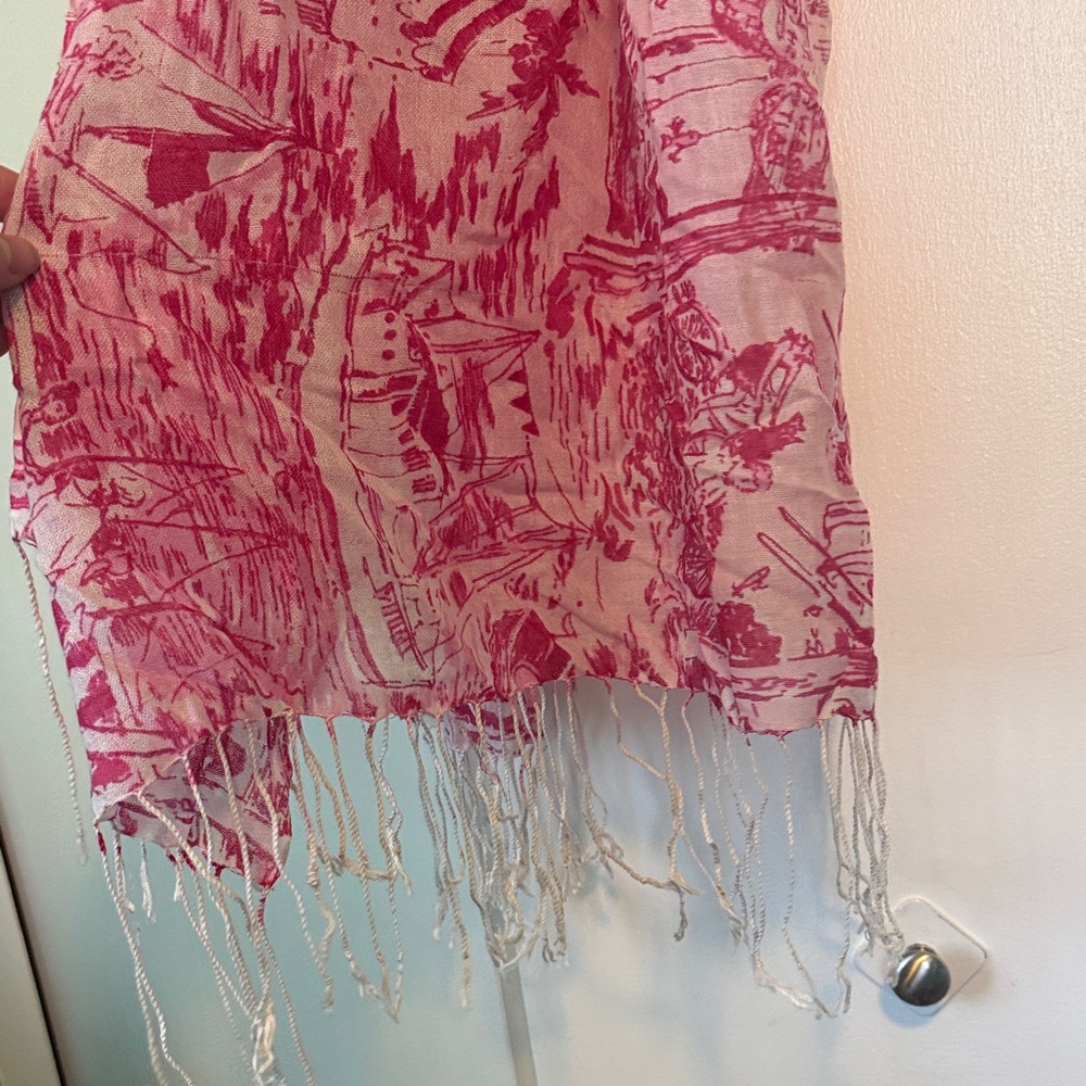 Lilly Pulitzer Pink Patterned Scarf - Picture 2 of 3